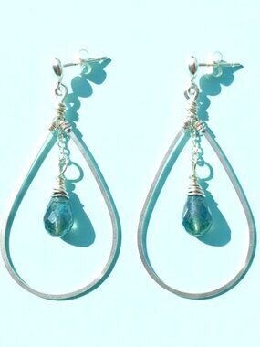 Natural Blue Flash Labradorite Earrings 💙
